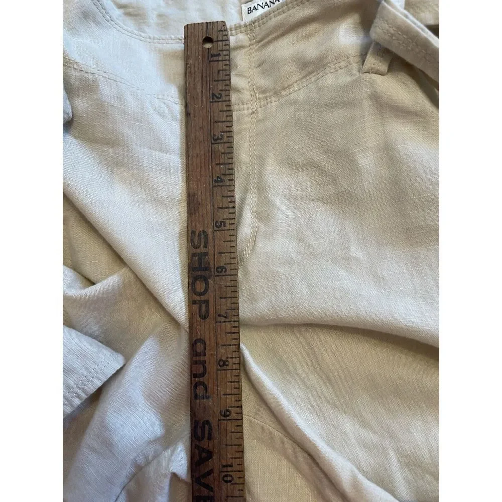 Banana republic Womens Pants The Martin‎ Linen Cotton Belted Size 10 Cool Career